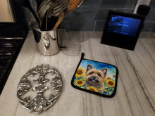 Load image into Gallery viewer, Cairn Terrier in Sunflowers Pot Holders - Set of 2 Decorative Kitchen Helpers | Made in the USA
