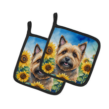 Load image into Gallery viewer, Cairn Terrier in Sunflowers Pot Holders - Set of 2 Decorative Kitchen Helpers | Made in the USA