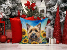 Load image into Gallery viewer, Cairn Terrier in Sunflowers Throw Pillow - 14x14 Decorative Pillow – Art for Your Home &amp; Patio