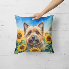 Load image into Gallery viewer, Cairn Terrier in Sunflowers Throw Pillow