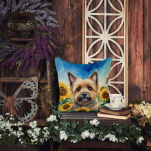 Load image into Gallery viewer, Cairn Terrier in Sunflowers Throw Pillow