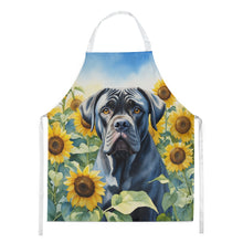 Load image into Gallery viewer, Cane Corso in Sunflowers Apron – Artist-Designed Kitchen, BBQ &amp; Craft Apron