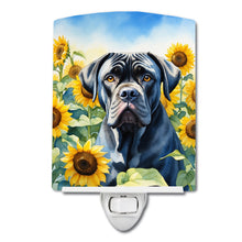 Load image into Gallery viewer, Cane Corso in Sunflowers Ceramic Night Light