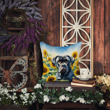 Load image into Gallery viewer, Cane Corso in Sunflowers Throw Pillow - 14x14 Decorative Pillow – Art for Your Home &amp; Patio