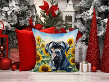 Load image into Gallery viewer, Cane Corso in Sunflowers Throw Pillow - 14x14 Decorative Pillow – Art for Your Home &amp; Patio