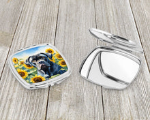 Load image into Gallery viewer, Cane Corso in Sunflowers Compact Mirror – Stylish Purse Mirror with Artistic Covers