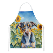 Load image into Gallery viewer, Catahoula in Sunflowers Apron – Artist-Designed Kitchen, BBQ &amp; Craft Apron