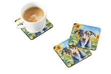 Load image into Gallery viewer, Catahoula in Sunflowers Coasters - Set of 4 Lightweight Foam, Absorbent Drink Coasters