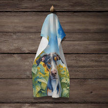 Load image into Gallery viewer, Catahoula in Sunflowers Kitchen Towel