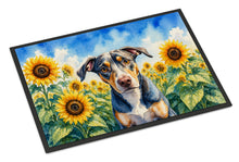 Load image into Gallery viewer, Catahoula in Sunflowers Doormat Front Door Mat Indoor Outdoor Rugs for Entryway, Non Slip Washable Low Pile, 18H X 27W
