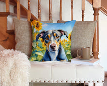 Load image into Gallery viewer, Catahoula in Sunflowers Throw Pillow - 14x14 Decorative Pillow – Art for Your Home &amp; Patio