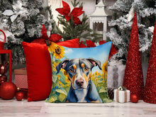 Load image into Gallery viewer, Catahoula in Sunflowers Throw Pillow - 14x14 Decorative Pillow – Art for Your Home &amp; Patio