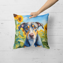 Load image into Gallery viewer, Catahoula in Sunflowers Throw Pillow