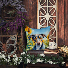 Load image into Gallery viewer, Catahoula in Sunflowers Throw Pillow