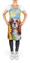 Load image into Gallery viewer, Cavalier Spaniel in Sunflowers Apron – Artist-Designed Kitchen, BBQ &amp; Craft Apron