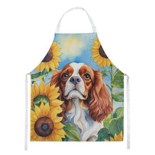 Load image into Gallery viewer, Cavalier Spaniel in Sunflowers Apron – Artist-Designed Kitchen, BBQ &amp; Craft Apron