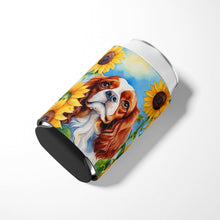 Load image into Gallery viewer, Cavalier Spaniel in Sunflowers Can or Bottle Hugger