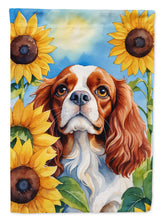 Load image into Gallery viewer, Cavalier Spaniel in Sunflowers House Flag