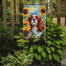 Load image into Gallery viewer, Cavalier Spaniel in Sunflowers Garden Flag – Bright Dog-Themed Yard Decor