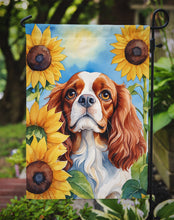 Load image into Gallery viewer, Cavalier Spaniel in Sunflowers Garden Flag – Bright Dog-Themed Yard Decor