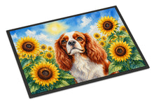 Load image into Gallery viewer, Cavalier Spaniel in Sunflowers Doormat Front Door Mat Indoor Outdoor Rugs for Entryway, Non Slip Washable Low Pile, 24H X 36W