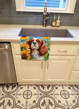 Load image into Gallery viewer, Cavalier Spaniel in Sunflowers Kitchen Towel