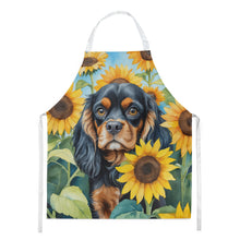 Load image into Gallery viewer, Cavalier Spaniel in Sunflowers Apron – Artist-Designed Kitchen, BBQ &amp; Craft Apron