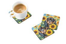 Load image into Gallery viewer, Cavalier Spaniel in Sunflowers Coasters - Set of 4 Lightweight Foam, Absorbent Drink Coasters