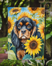 Load image into Gallery viewer, Cavalier Spaniel in Sunflowers Garden Flag – Bright Dog-Themed Yard Decor