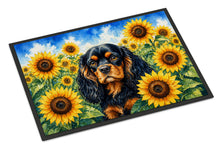 Load image into Gallery viewer, Cavalier Spaniel in Sunflowers Doormat Front Door Mat Indoor Outdoor Rugs for Entryway, Non Slip Washable Low Pile, 24H X 36W