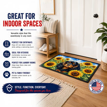 Load image into Gallery viewer, Cavalier Spaniel in Sunflowers Doormat Front Door Mat Indoor Outdoor Rugs for Entryway, Non Slip Washable Low Pile, 18H X 27W