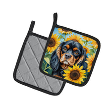 Load image into Gallery viewer, Cavalier Spaniel in Sunflowers Pot Holders - Set of 2 Decorative Kitchen Helpers | Made in the USA