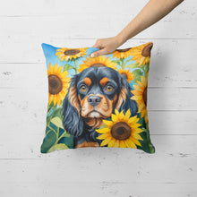 Load image into Gallery viewer, Cavalier Spaniel in Sunflowers Throw Pillow