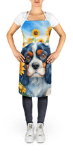 Load image into Gallery viewer, Cavalier Spaniel in Sunflowers Apron – Artist-Designed Kitchen, BBQ &amp; Craft Apron