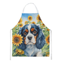 Load image into Gallery viewer, Cavalier Spaniel in Sunflowers Apron – Artist-Designed Kitchen, BBQ &amp; Craft Apron