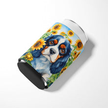 Load image into Gallery viewer, Cavalier Spaniel in Sunflowers Can or Bottle Hugger