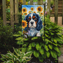 Load image into Gallery viewer, Cavalier Spaniel in Sunflowers Garden Flag – Bright Dog-Themed Yard Decor