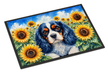 Load image into Gallery viewer, Cavalier Spaniel in Sunflowers Doormat Front Door Mat Indoor Outdoor Rugs for Entryway, Non Slip Washable Low Pile, 24H X 36W