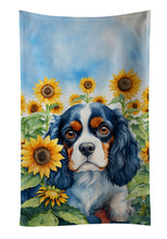Load image into Gallery viewer, Cavalier Spaniel in Sunflowers Kitchen Towel