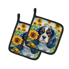 Load image into Gallery viewer, Cavalier Spaniel in Sunflowers Pot Holders - Set of 2 Decorative Kitchen Helpers | Made in the USA