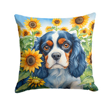 Load image into Gallery viewer, Cavalier Spaniel in Sunflowers Throw Pillow - 14x14 Decorative Pillow – Art for Your Home &amp; Patio