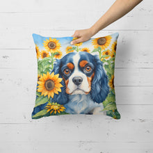 Load image into Gallery viewer, Cavalier Spaniel in Sunflowers Throw Pillow