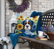 Load image into Gallery viewer, Cavalier Spaniel in Sunflowers Throw Pillow