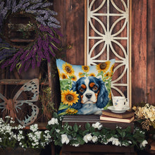Load image into Gallery viewer, Cavalier Spaniel in Sunflowers Throw Pillow