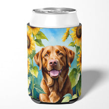 Load image into Gallery viewer, Chesapeake Bay Retriever in Sunflowers Can or Bottle Hugger