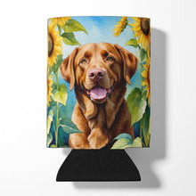 Load image into Gallery viewer, Chesapeake Bay Retriever in Sunflowers Can or Bottle Hugger