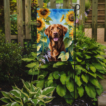 Load image into Gallery viewer, Chesapeake Bay Retriever in Sunflowers Garden Flag – Bright Dog-Themed Yard Decor