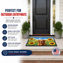 Load image into Gallery viewer, Chesapeake Bay Retriever in Sunflowers Doormat Front Door Mat Indoor Outdoor Rugs for Entryway, Non Slip Washable Low Pile, 18H X 27W