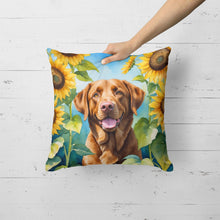 Load image into Gallery viewer, Chesapeake Bay Retriever in Sunflowers Throw Pillow