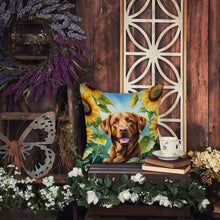 Load image into Gallery viewer, Chesapeake Bay Retriever in Sunflowers Throw Pillow